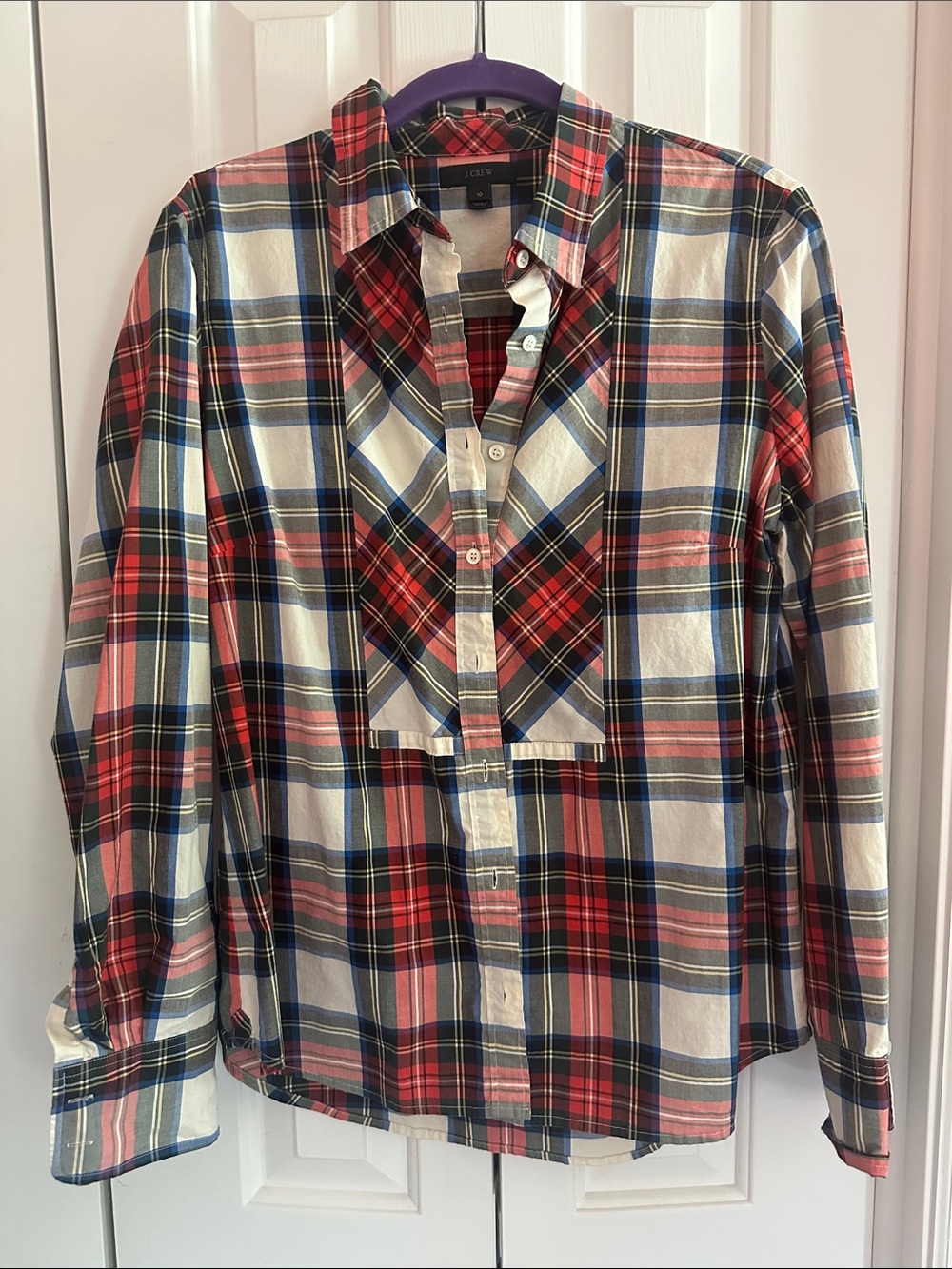J. Crew Holiday Bib-front Tartan Button Down